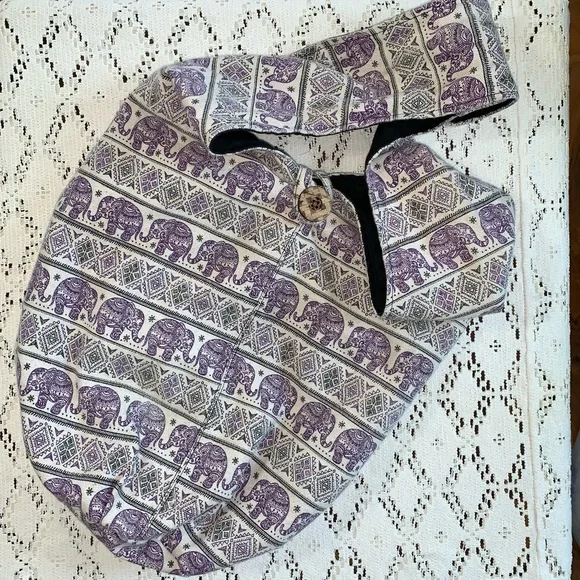 Canvas Elephant Print Hobo Sling Bag - Picture 6 of 10